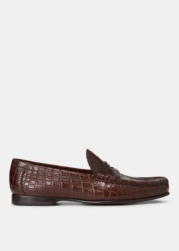 Ralph Lauren Chalmers Crocodile Loafers Herre Danmark (HAPDC5683)